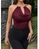 Bordo Boyun Aksesuarlı Bodysuit