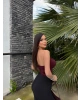 Bordo Boyun Aksesuarlı Bodysuit