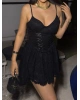 Siyah Korseli Mini Elbise