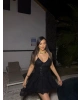 Siyah Korseli Mini Elbise