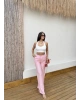 Pembe Beli Lastikli İçi Astarlı Pantolon