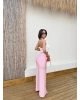 Pembe Beli Lastikli İçi Astarlı Pantolon