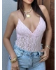 Pembe İp Askılı Dantel Bodysuit