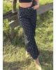 Füme Puantiyeli Barrel Fit Pantolon