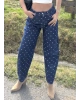 Koyu Mavi Puantiyeli Barrel Fit Pantolon