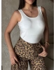 Beyaz Bisiklet Yaka Sırt Dantel Crop
