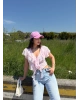 Pembe Önü Fırfırlı Tasarım Crop