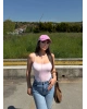 Pembe Taşlı ip Askılı Bodysuit