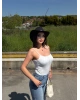 Beyaz Taşlı ip Askılı Bodysuit
