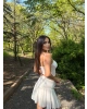 Beyaz Tül Taşlı Mini Etek Takım
