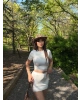Beyaz Güpürlü Modal Etek Takım