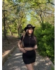 Siyah Güpürlü Modal Etek Takım