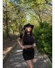 Siyah Güpürlü Modal Etek Takım