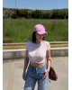 Pembe Dantel Crop Top