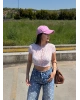 Pembe Dantel Crop Top
