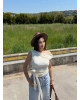 Sarı Kayık Yaka Dantel Astarlı Bluz