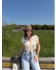 Sarı Önü Fırfırlı Tasarım Crop