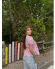 Pembe Bağlamalı Brode Bluz