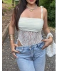Sarı Güpür Detay Bodysuit