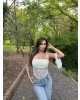 Sarı Güpür Detay Bodysuit