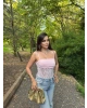 Pembe Güpür Detay Bodysuit