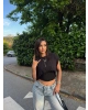 Siyah Kolyeli Üçlü Bürümcük Crop