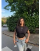 Siyah Kolyeli Üçlü Bürümcük Crop