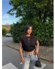 Siyah Kolyeli Üçlü Bürümcük Crop