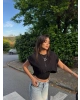 Siyah Kolyeli Üçlü Bürümcük Crop