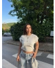 Beyaz Kolyeli Üçlü Bürümcük Crop