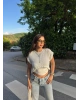 Beyaz Kolyeli Üçlü Bürümcük Crop