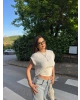 Beyaz Kolyeli Üçlü Bürümcük Crop