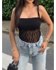 Siyah Güpür Detay Bodysuit