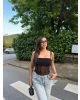 Siyah Güpür Detay Bodysuit