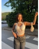 Beyaz Güpürlü Boyundan Bağlamalı Korse Crop