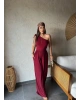 Bordo Omuz Büzgü Tek Omuz Tulum