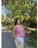 Kırmızı Mini Kareli Korse Crop