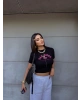 Siyah San Diego Baskılı Crop