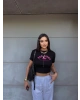 Siyah San Diego Baskılı Crop