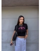 Siyah San Diego Baskılı Crop
