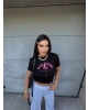 Siyah San Diego Baskılı Crop