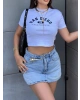 Beyaz San Diego Baskılı Crop