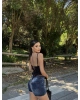 Koyu Mavi Yıkamalı Şort