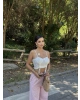Beyaz Büzgülü Dantel Detay Crop