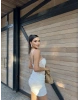Beyaz Güpür Tasarım Premium Mini Elbise