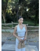 Beyaz Tokalı Degaje Yaka Crop