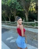 Kırmızı Fiyonk Detay Bodysuit