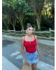 Kırmızı Fiyonk Detay Bodysuit