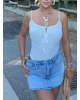 Beyaz Fiyonk Detay Bodysuit