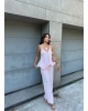 Pembe Boyundan Bağlamalı Müslin Takım